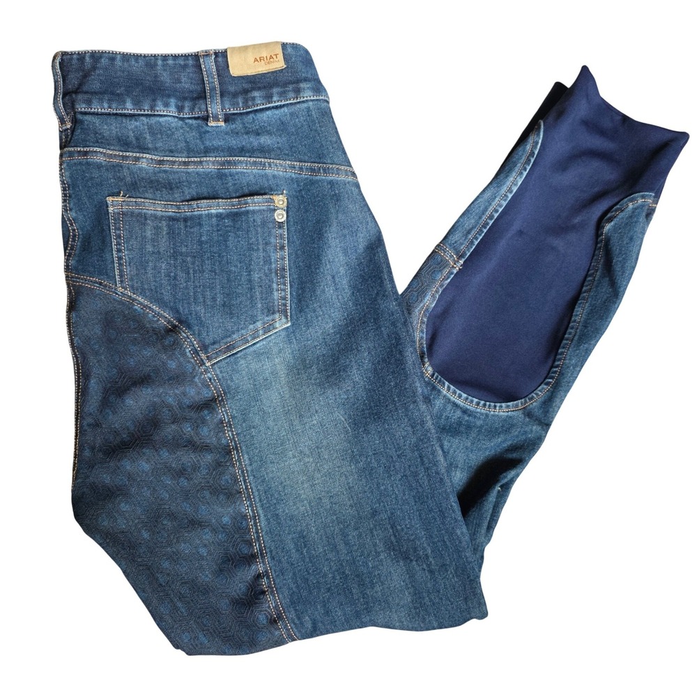 Ariat Halo Full Seat Breeches 32R Women's Denim Riding Pants Equestrian